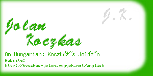 jolan koczkas business card